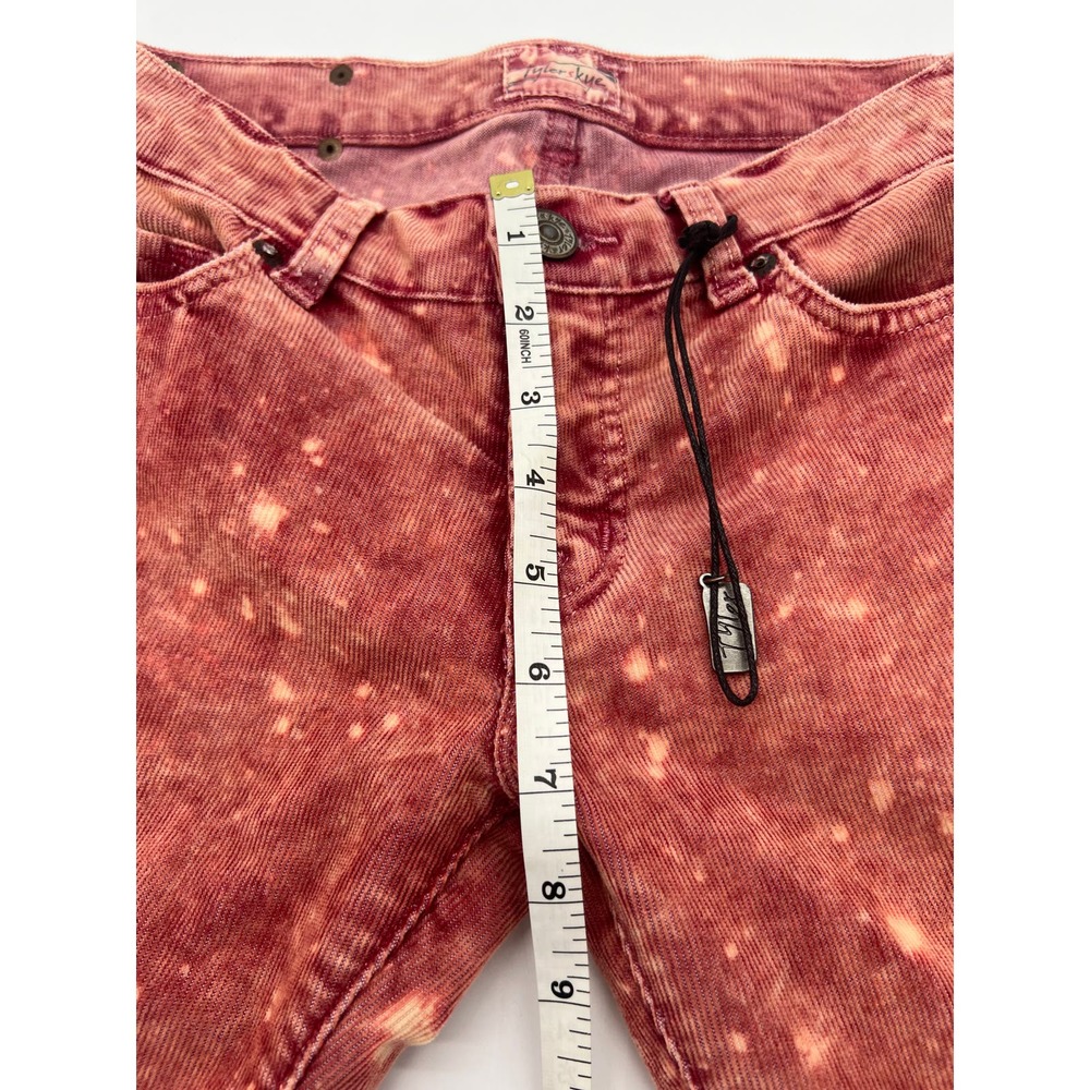 Tyler Skye Red Paint Splatter Corduroy Ankle Pants Size 2 - Picture 4 of 10
